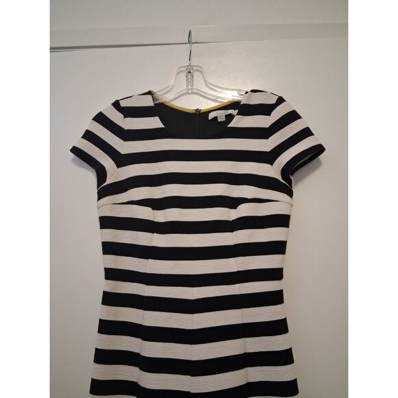 Boden Maggie Ottoman Short Dress Black & White Striped A-Line 2P Nautical - Picture 2 of 7